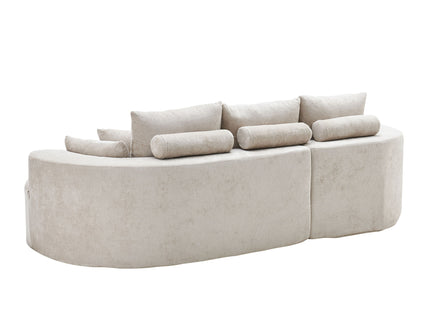 2 Piece Fabric Cloud Curved Sectional Sofa With Chaise For Living Room