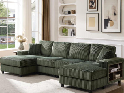 U-Shaped Convertible Sofa, 4 Seater Large Living Room Lounge