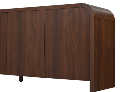 Curved Edge TV Stand With Large Cabinets