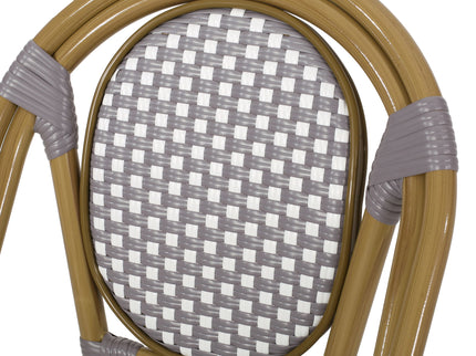 Outdoor Rattan And Aluminum French Bistro Chair Set