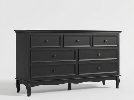 7 Drawer Dresser, Storage Chest - Black