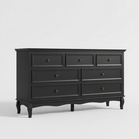 7 Drawer Dresser, Storage Chest - Black