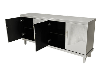 4 Door Cabinet With Adjustable Shelves, Large Storage For Living Room - Champagne
