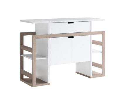 Modernize Kitchen Buffet Organizing Cabinet With 4 Shelves - White / Dark Taupe