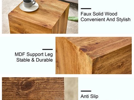 Modern Coffee Table With Wood Grain Texture And Stylish Design - Wood