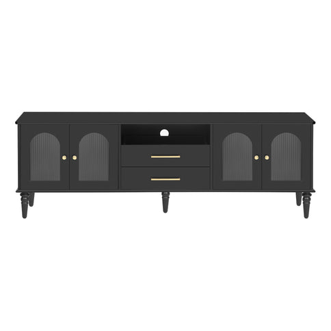 TV Stand For TVs Up To 75", Entertainment Center Media Console For Living Room - Black
