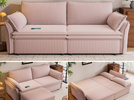 2 In 1 Convertible Sofa Bed, Multi Functional Living Room Furniture