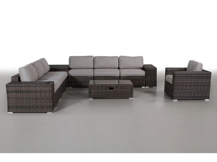 Modern Patio Rattan Sectional Set With Cushions