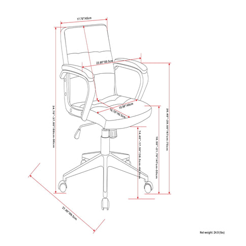 Brewer - Swivel Office Chair - Distressed Blue