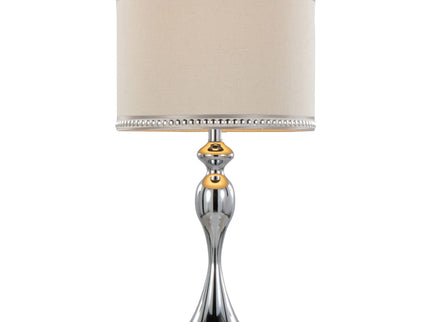 Ashland - Contemporary Table Lamp With Trim (Set of 2) - Polished Chrome / Cream