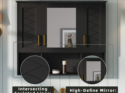 Modern Wall Mounted Medicine Cabinet With Adjustable Shelves, Soft Close Doors, High Define Mirror