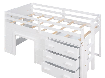 Loft Bed With Cabinet And Shelf