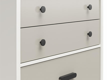 Valencia - 5 Drawer Dresser - White / Gray