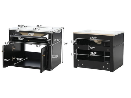Wall Mounted Bathroom Vanity With Tip Out Drawer And Open Back Design
