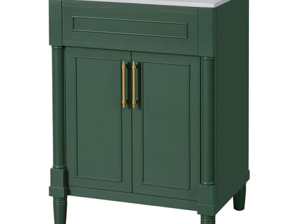 Bathroom Vanity With Integrated Sink, 2 Door Cabinet, Single Sink For Small To Medium Bathrooms