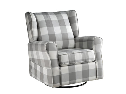 Patli - Glider Chair With Swivel - Gray / White