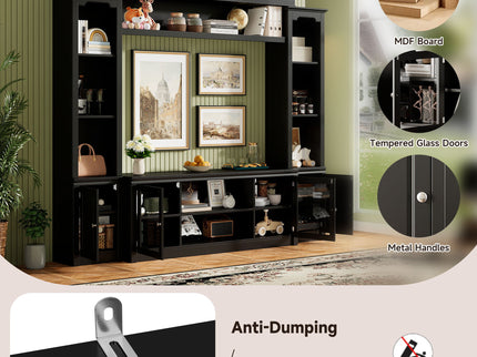 All-In-One TV Stand With Bookcase For TVs Up To 65"