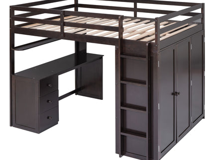 Loft Bed With Drawers, Desk, And Wardrobe