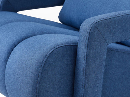 Upholstered Accent Chair With Pillow, Designed For Living Room - Navy Blue