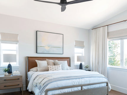 52" Ceiling Fan, No Light Flush Mount Low Profile 3 Blades With Remote Control