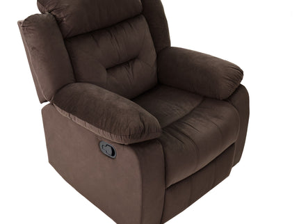 Modern Manual Recliner With Padded Seat And Pillow Arms