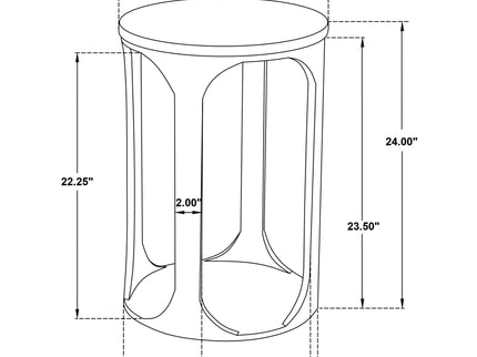 Eaton - Round Side Table - Brown / White