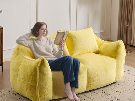 Giant Bean Bag Couch, Ultra Soft Fluffy Loveseat For Living Room