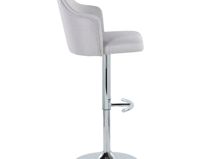 Ahoy - Contemporary Adjustable Barstool With Swivel With Rounded T Footrest (Set of 2)
