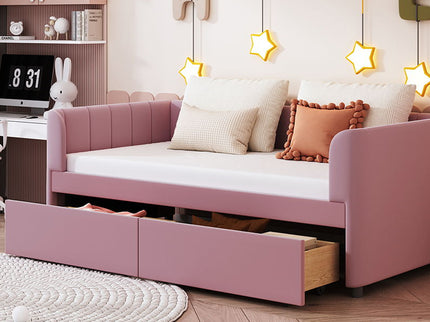 Upholstered Daybed With Ergonomic Design Backrest