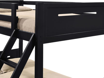 Bunk Bed With Built In Ladder, Safety Guardrails And Angled Access Step