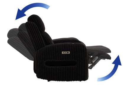 Power Recliner With Cup Holders And Ambient LED Lighting - Black