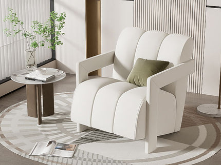 Modern Minimalist Leisure Armchair With L Shaped Armrests