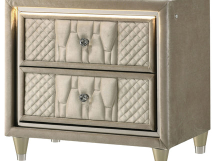 Mika - 2 Drawer LED Nightstand With USB