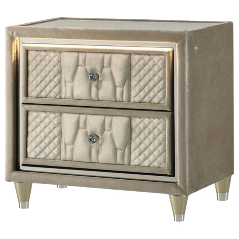 Mika - 2 Drawer LED Nightstand With USB