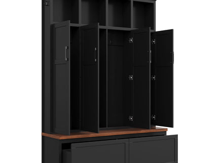Hall Tree With 4 Hidden Cabinets