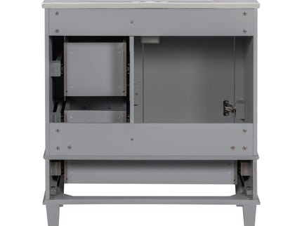 Bathroom Vanity, Modern Bathroom Cabinet With Sink Combo Set, Bathroom Storage Cabinet With A Soft Closing Door And 3 Drawers, Solid Wood Frame