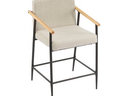 Mid Century Modern Counter Stool Set With Iron Frame