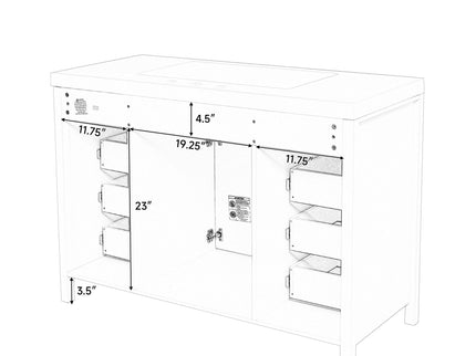 Bathroom Vanity With Sink, 2 Doors 8 Drawers, Soft Close System, Classic Design