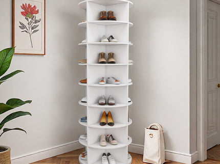 Rotating Shoe Rack Tower