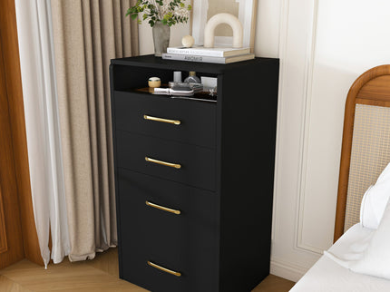 3 In 1 Vanity Desk With Open Top Mirror, Glass Desktop Makeup Set With 3 Drawers, Compact Dressing Table For Bedroom - Black