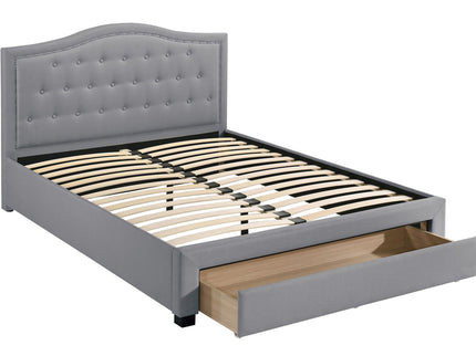 Modern Button Tufted Arch Headboard Bed With Storage Footboard