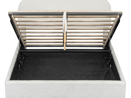 Upholstered Platform Bed With Hydraulic Storage System