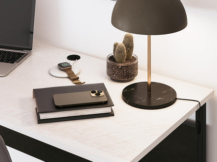 Sorina - Writing Desk - White / Light Oak