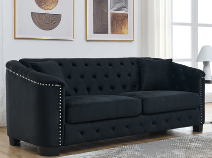 Modern Chesterfield Sofa With Tufted Backrest For Living Room