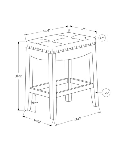 Comfortable Bar Stool, Bar Height, Saddle Seat, Transitional (Set of 2)
