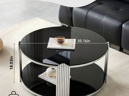 Round Table With Double Layer Storage