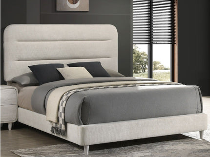 Upholstered Panel Bed, Sleek Lines
