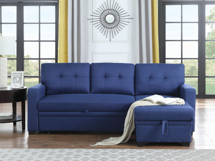 Upholstered Pull Out Sectional Sofa With Chaise