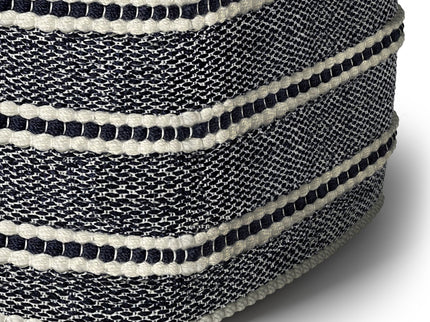 Corrie - Square Outdoor / Indoor Pouf - Navy / White