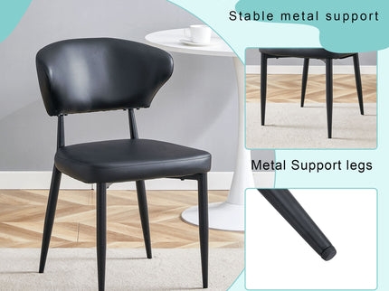 Minimalist Ergonomic Dining Chair With Curved Backres (Set of 4)
